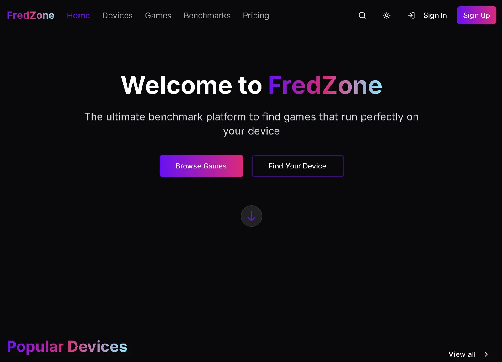 Benchmark App preview