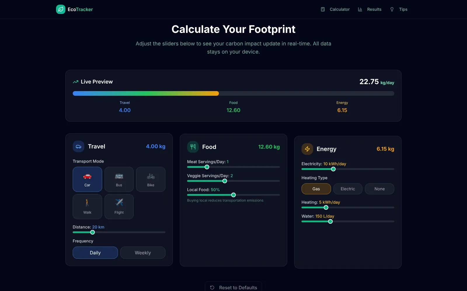 EcoTracker screenshot 3